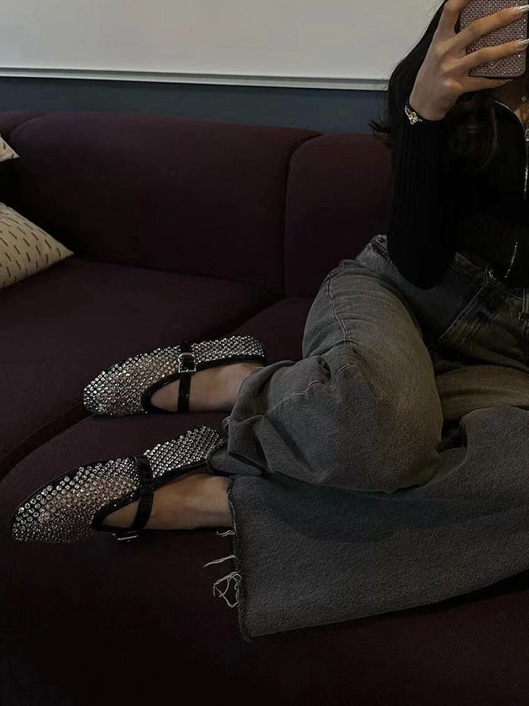 Versione di fascia alta~nicchia Out Water Diamond Scarpe da ballo Nuove da donna Versatili con fibbia a una linea_voghion.com