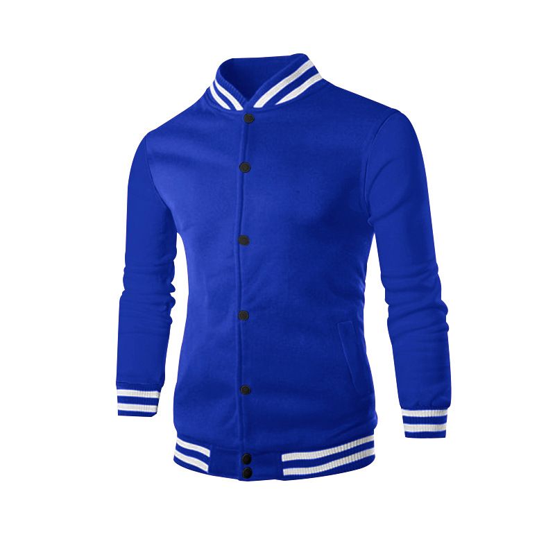 Autumn Winter American Style Stand Collar Baseball Jacket With Fleece Lined Pants Loose Fit Men's Sports Suit_voghion.com