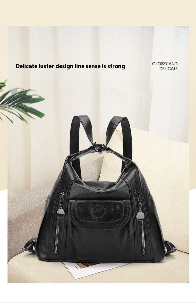 New Shoulder Bag Women's Bag Trendy And Versatile Simple And Fashionable Korean Version Large Capacity Handbag Backpack_voghion.com