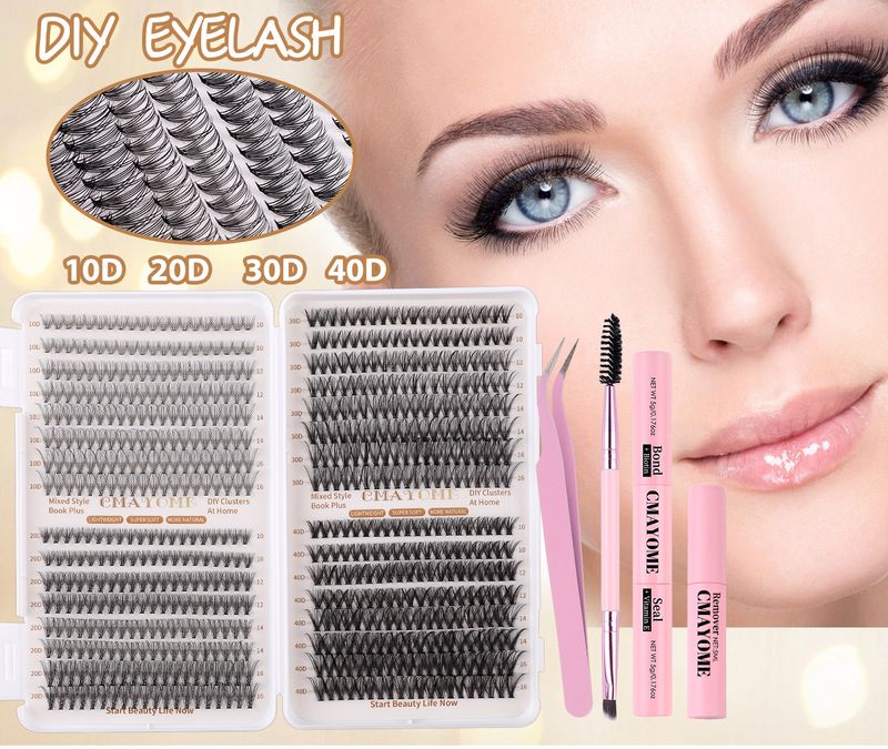 False Eyelashes 640 Clusters Large Capacity Single Cluster Segmented DIY Eyelash Book 10 16mmD Curved Hot Melt Stem Grafted False Eyelashes_voghion.com