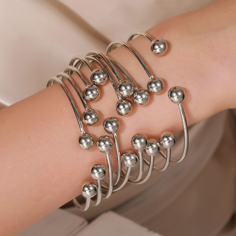 Cross Border New Indian Spherical Cuff Bracelet Hip Hop Fashion 9 Sets Of Open Bracelets Retro Stacking Bracelets_voghion.com