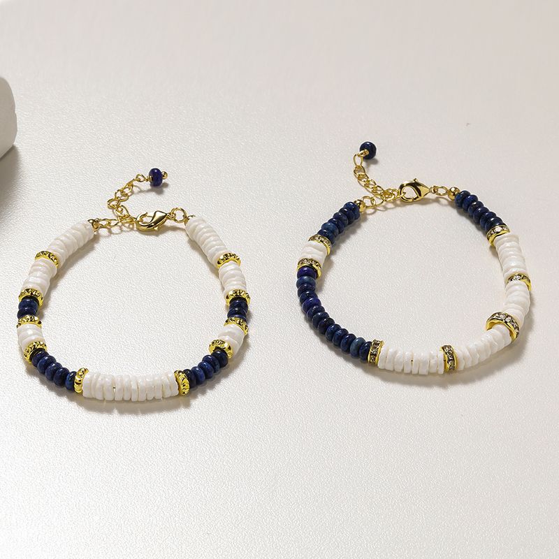 Collana di perline di lapislazzuli naturali fatta a mano con perline distanziatrici dorate, elegante catena per clavicola a strati da indossare ogni giorno_voghion.com