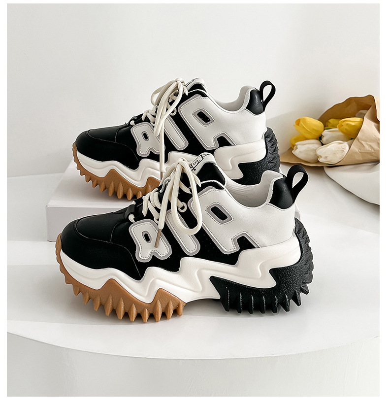 Genuine Leather Daddy Shoes Women's 2023 Spring New Casual Sports All-Match Thick-Soled Foreign Trade Wholesale_voghion.com