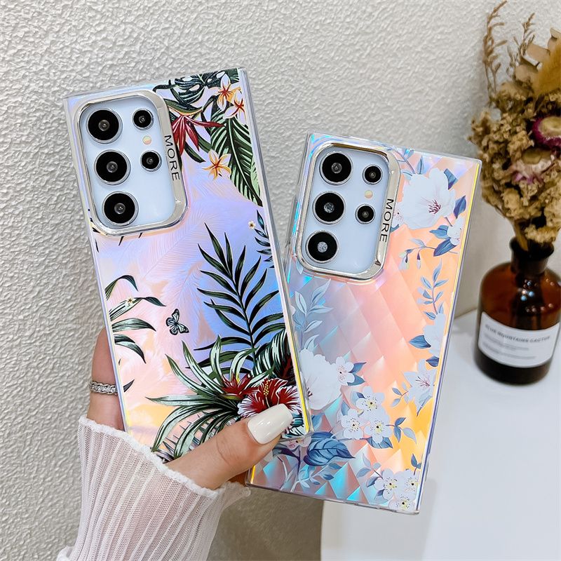 Lase Flowe Phone Case Fo Samsung Galaxy S24 S23 FE Plus S22 Ulta A15 A55 A14 A54 A25 A35 A34 Had PC Matte Back_voghion.com