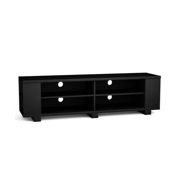 Wooden TV Stand With 8 Open Shelves For TVs Up To 65 Inch Flat Screen_voghion.com