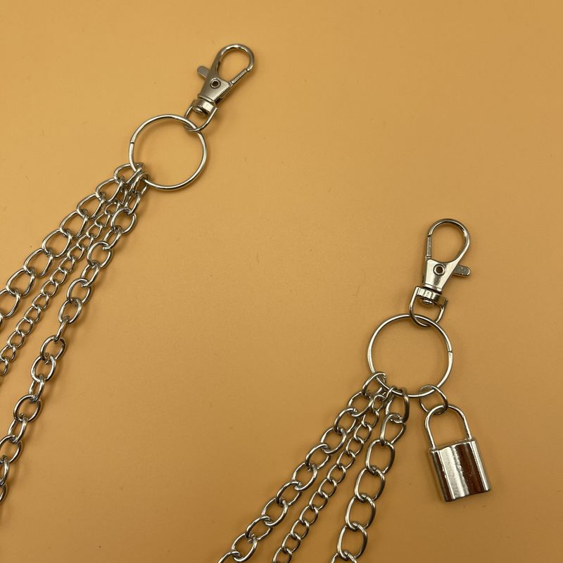 Gioielli europei e americani, nuovi lucchetti con chiave, ciondolo con catena per cintura, stile punk esagerato._voghion.com
