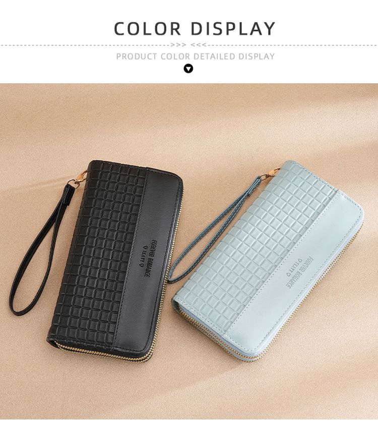 Damen Geldbörse Kleine Geldbörse Mädchen Lange Spleißen Doppel-Reißverschluss Mode Handtasche Geld Clip_voghion.com