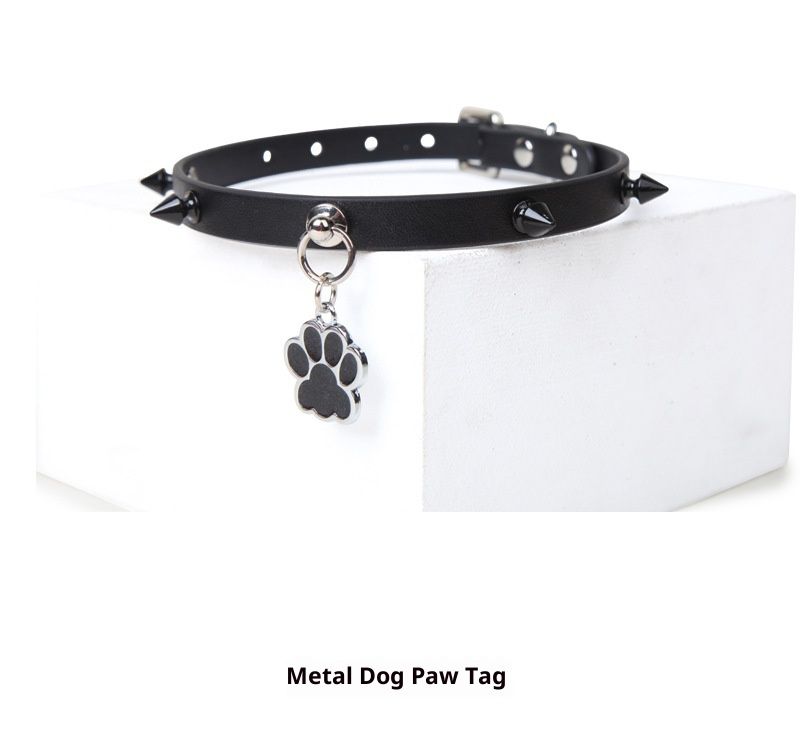 LuvBox SM Punk Dog Paw Tag Choker Collare da collo Guinzaglio Giocattoli sessuali per adulti Catena per clavicola_voghion.com