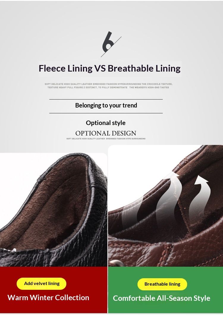 Chaussures de travail Glide Glide Winter Top Layer en cuir de vachette antidérapant pour homme, en cuir souple rembourré, style chef/hôtel, résistantes à l'usure et imperméables, pour une allure décontractée._voghion.com