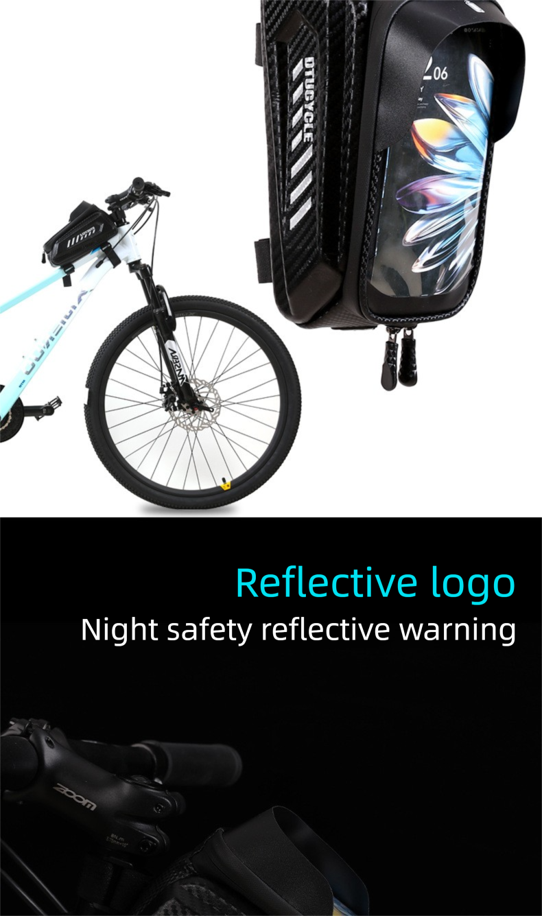 DTUCYCLE/Neue Fahrrad-Satteltasche für den Vorderrahmen, EVA-Hartschale, wasserdicht, für Telefon, Touchscreen_voghion.com