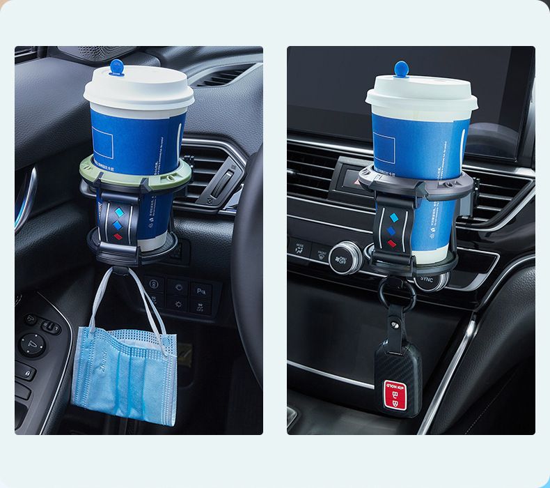 Porte-gobelet d'eau de voiture, sortie de climatisation de voiture, porte-gobelet de thé au lait, cendrier, support de fixation avec crochet_voghion.com