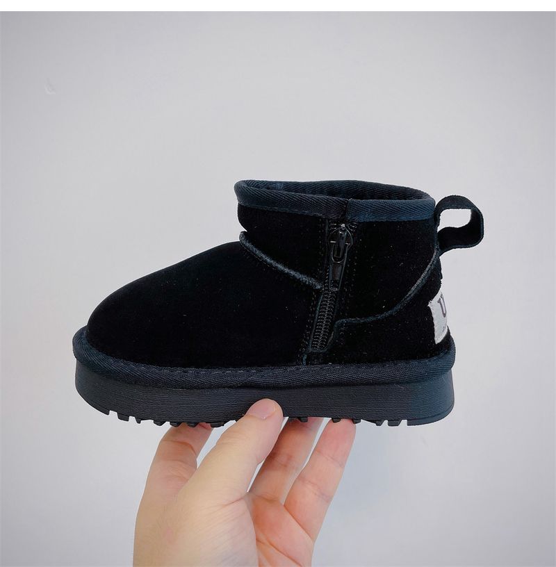 Stivali invernali da esterno per bambini, in pelle di pecora, in peluche, grandi, caldi, in cotone, per ragazzi e ragazze_voghion.com