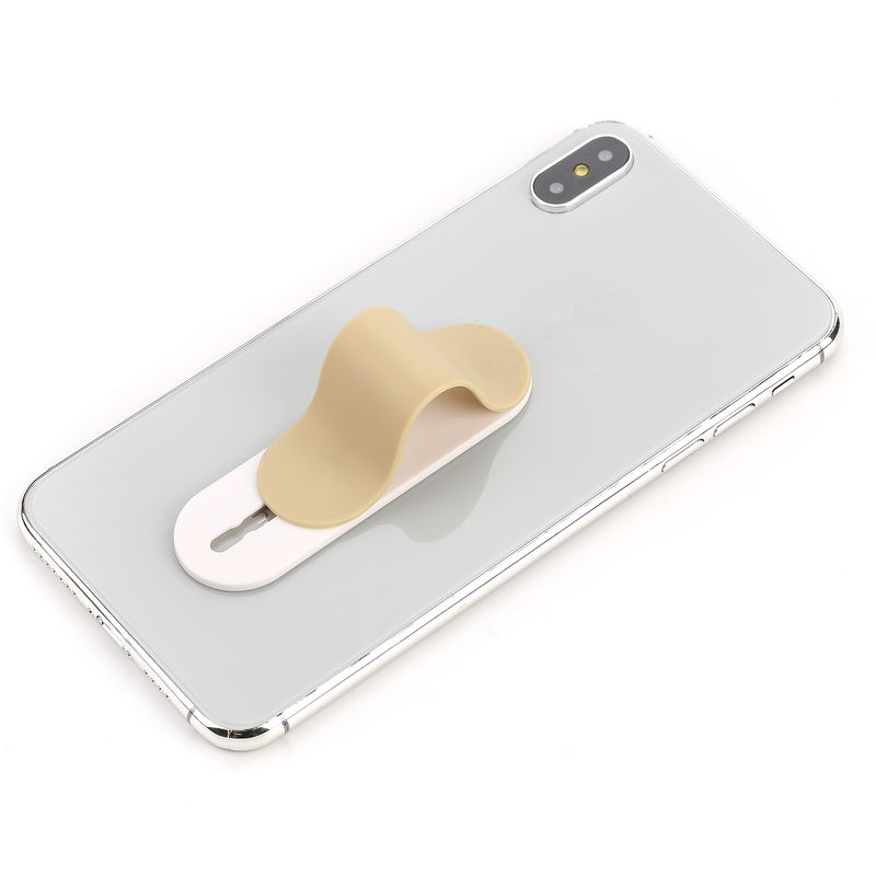 Kunjiuyou Fingerrem Grip Stand Holderbeslag til iPhone Android Telefon Mini Tablet - Brun_voghion.com