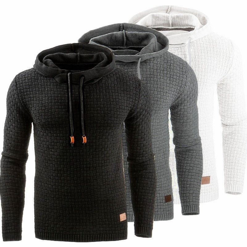 Felpa con cappuccio a maniche lunghe in jacquard da uomo, nuova collezione autunno inverno, colore caldo, giacca da uomo_voghion.com