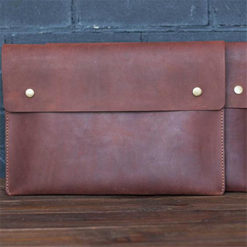 Business Office A4 File Leather Document Bag Briefcase Insurance Portable Handbag_voghion.com