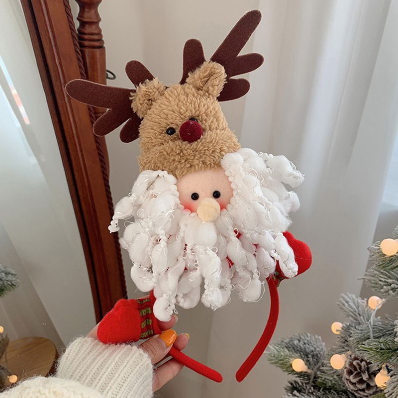Christmas gift Christmas Old Man Snowman Doll Headband Christmas Dress Head Buckle Children's Gift Decoration Hair Accessories_voghion.com