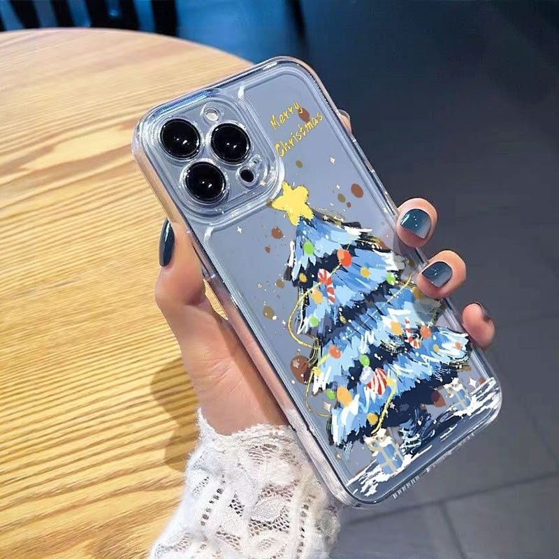 50704555550<=3 Graffiti Christmas Tree Compatible With 16 Max Phone Case 15 Pro Shockproof 14 Plus Festive 13X_voghion.com