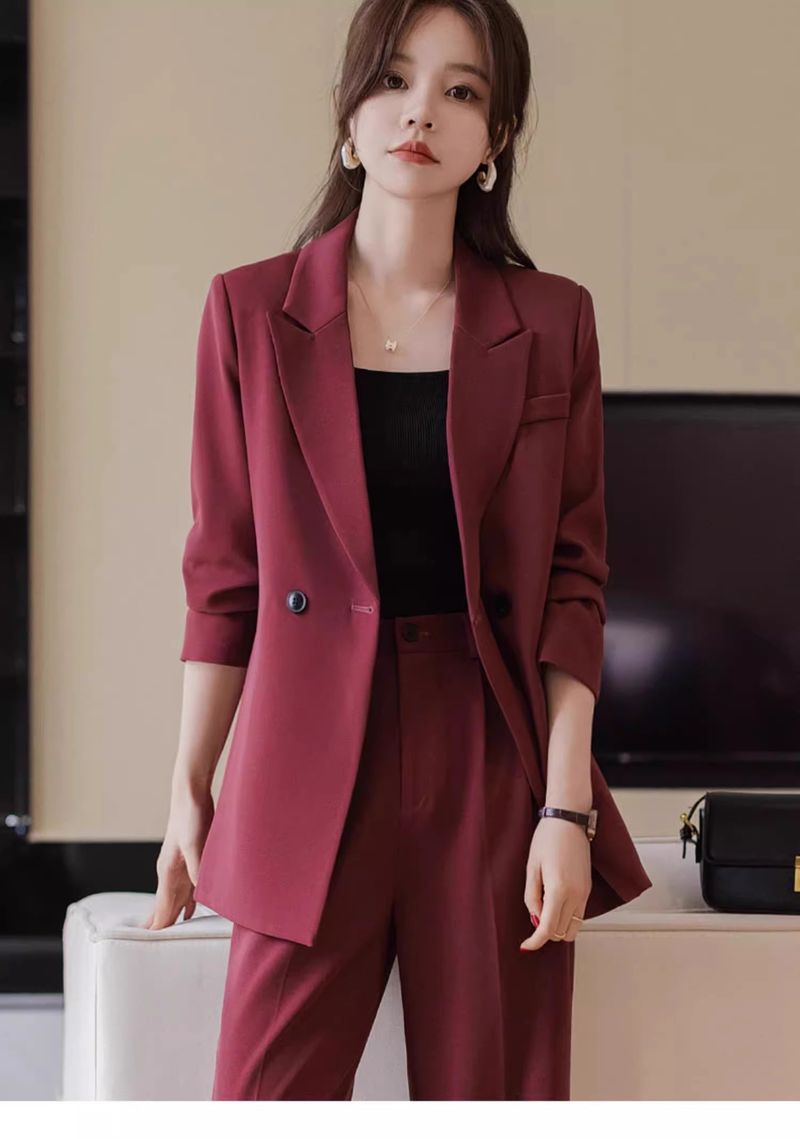 Schwarzer Anzug-Set für Damen, High-End-Feeling, 2025, neuer Frühling und Herbst, lässig, elegant, professionell, formeller Damenblazer_voghion.com