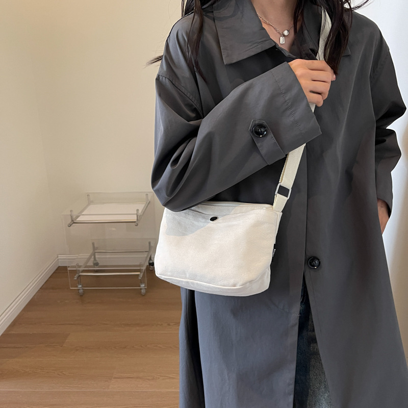 Borsa a tracolla in tela casual, piccola, monospalla, stile minimalista, per studenti universitari_voghion.com