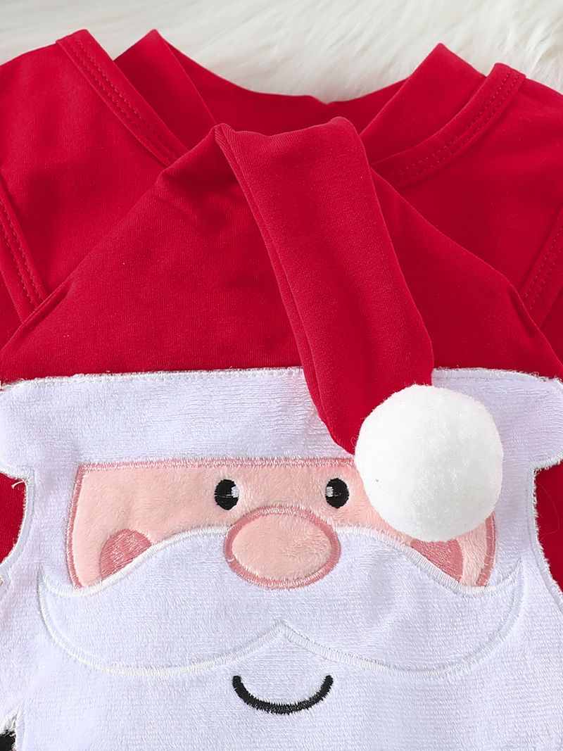 Kids’ Clothing New Christmas Santa Claus Head Cute One Piece Romper_voghion.com