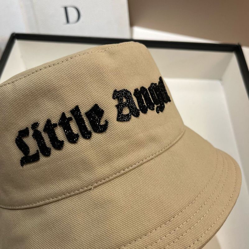 2025 New Rhinestone Sanskrit Letter Pure Cotton Fisherman Korean Style Spring Summer Casual Bucket Outdoor Travel Breathable_voghion.com