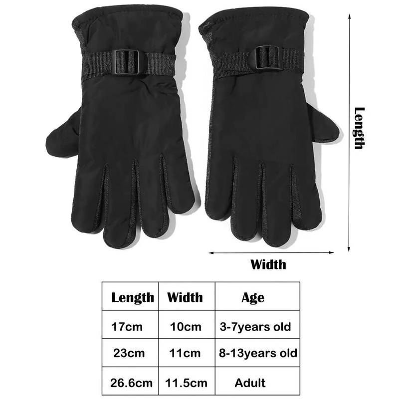 Neue Kinder Erwachsene Schnee Handschuhe Junge Mädchen Ski Snowboard Winddicht Wasserdicht Nicht-slip Verdicken Warm Halten Winter Fäustlinge_voghion.com