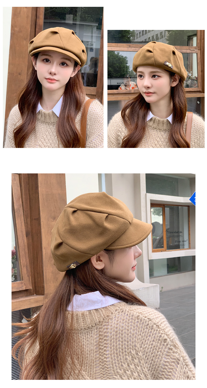 New Hot Selling Hat Women's Autumn and Winter Cloud Octagonal Hat Korean Version Versatile Beret Show Face Small Retro Artist Hat_voghion.com