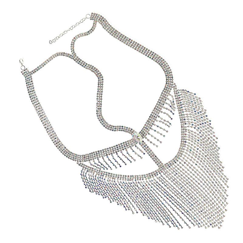 Bauchschleier aus Metall mit Diamantkette, Bühnen- und Nachtclub-Maske für den indischen Tanz, Kopfbedeckung im Western-Stil, Gesichtsbedeckung für Frauen_voghion.com