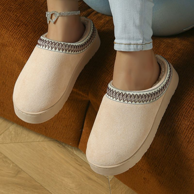 Suni Süet Slip-On Terlikler - Kalın Tabanlı Kaymaz, Sherpa Astarlı, İç ve Hafif Dış Mekan Kullanımı İçin_voghion.com