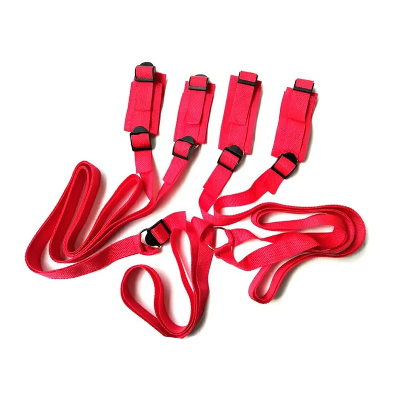 Bilincsek, BDSM, Bondage Set, Ágynemű, BDSM, Bondage Restraint Strap System, Felnőtteknek, Csukló- és Bokabilincsek, Erotikus Szexjáték Női Pároknak, Rabszolgák_voghion.com