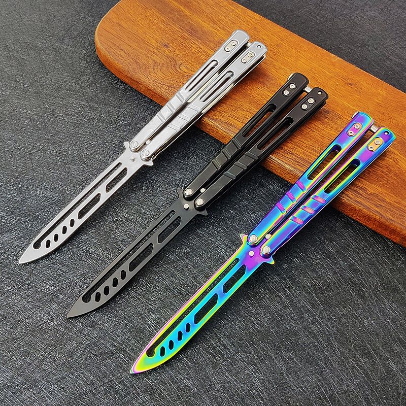 CSGO Peripheral Butterfly Hand Training Throwing Unsharpened Ornamental Foldable Beginner Practice Knife_voghion.com