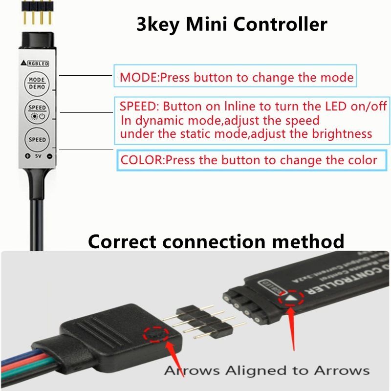 Tira de luces LED RGB USB de 5 V, control remoto Bluetooth/IR, 5050 SMD, 18 LED/m, 16 millones de colores, sincronización con música._voghion.com
