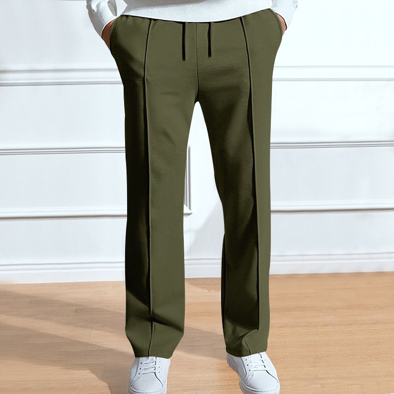 Îmbrăcăminte pentru bărbați, pantaloni sport casual pentru bărbați, talie înaltă, cu cordon, mărime mare, culoare solidă_voghion.com