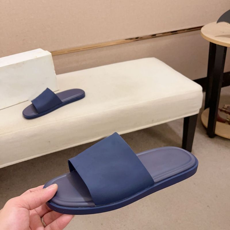 British Style Casual Summer Genuine Leather Flat Thick Sole Slide Sandals Beach Shoes Trendy Slippers_voghion.com