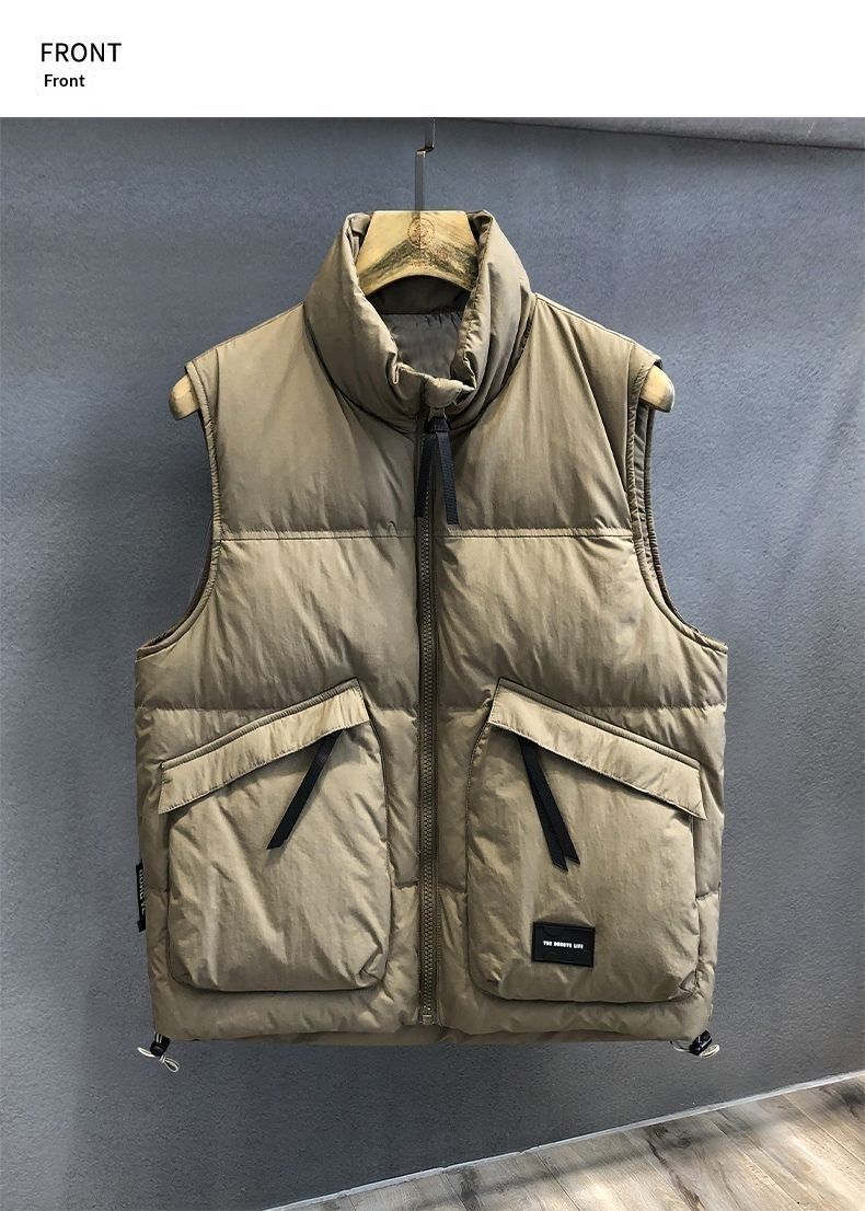 Pulse Premium Card Green White Duck Thickened Trendy Brand Down Winter New Outerwear Warm Vest Men's Clothing_voghion.com