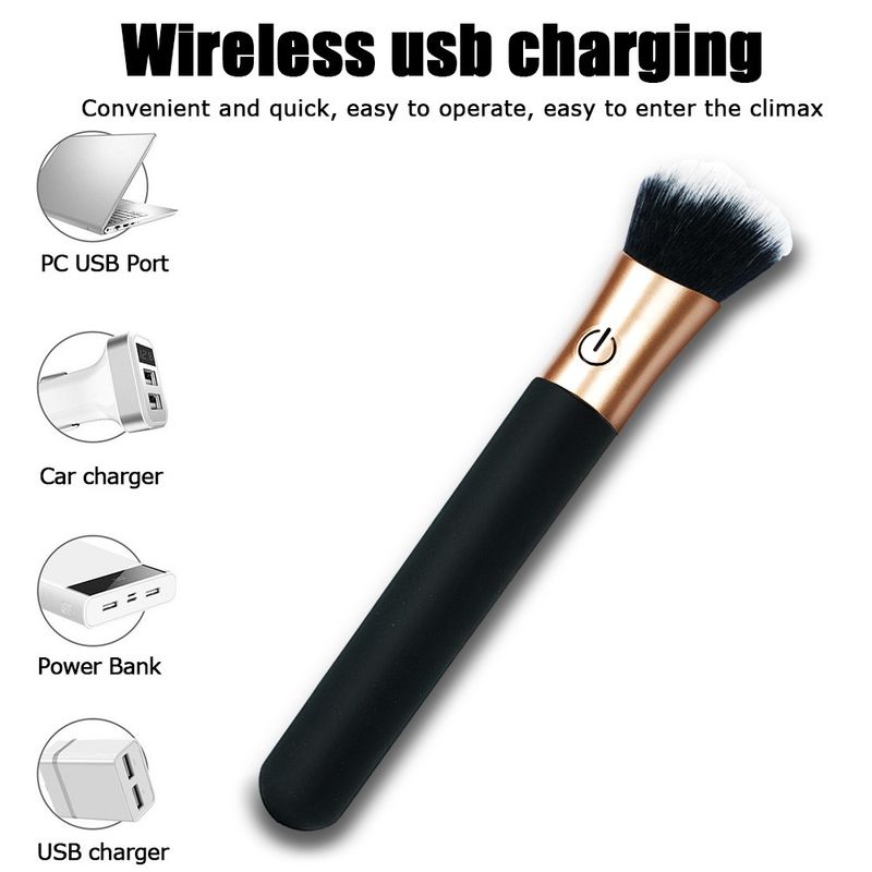 Nowy wibrator z pędzelkiem do makijażu od Self Media Insert Silne wibracje Masturbator damski Wibrujący masturbator Zabawki erotyczne_voghion.com