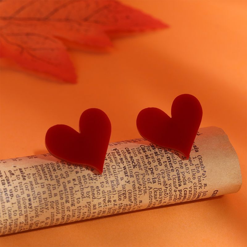 Nuovi orecchini a bottone a forma di cuore rosso fiamma in acrilico, completamente personalizzati ed ecologici, per Halloween_voghion.com