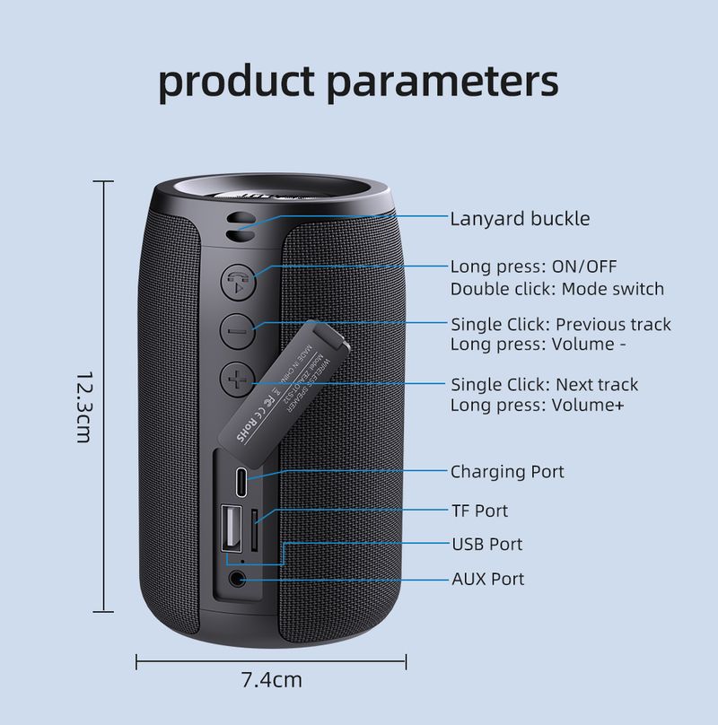 ZEALOT-S32 Wireless Bluetooth Mini Portable HIFI Subwoofer Speaker FM Radio Column Compatible With TF, TWS, USB Flash_voghion.com