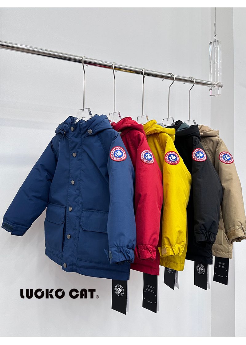 Kid's Clothing Children's Down Jacket Mid Length Thickened Hooded Detachable Windproof And Waterproof White Duck Down New Winter Style_voghion.com