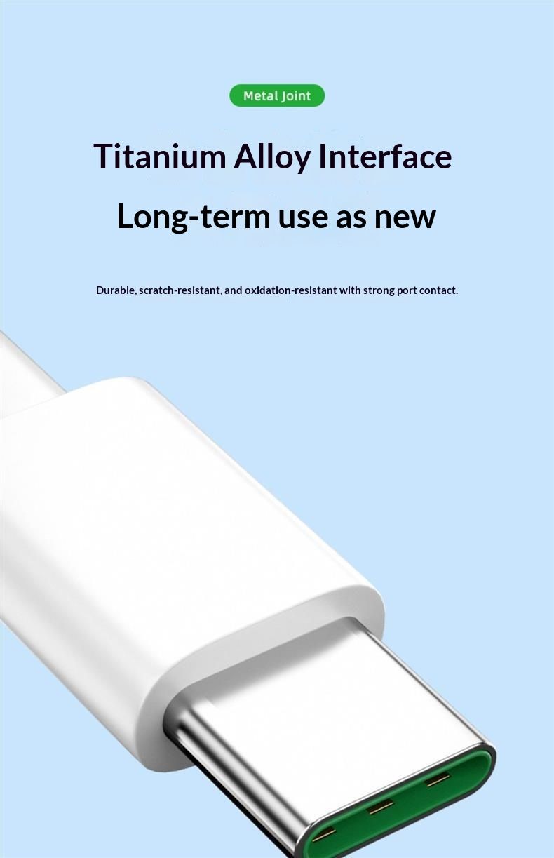 Câble de charge rapide Digitex compatible OPPO Type-C R17pro Reno FindX 65 W, port vert_voghion.com