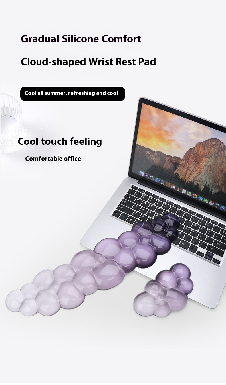 Cloud Keyboard Hand Rest Silicone Transparent Wrist Rest Gradual Change Mouse Pad Office Mouse Hand Rest_voghion.com