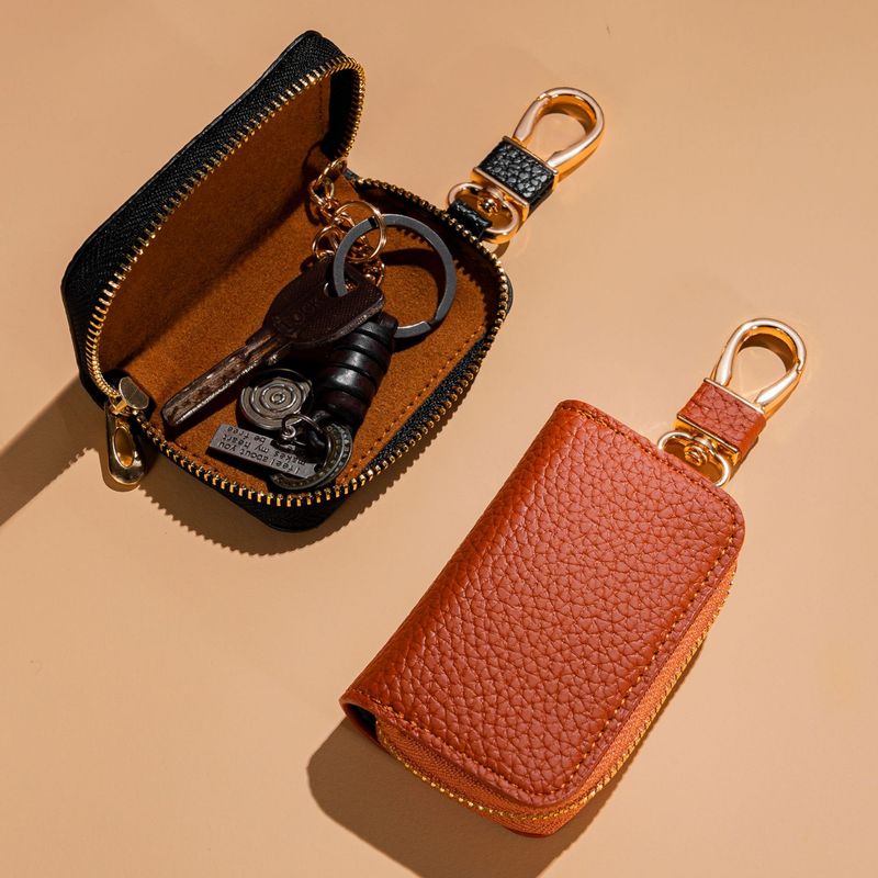 Moda Liçi Desenli Araba Evrensel Modelleri Erkek ve Kadın Saklama Deri Çantası Mini Anahtar Çantası_voghion.com