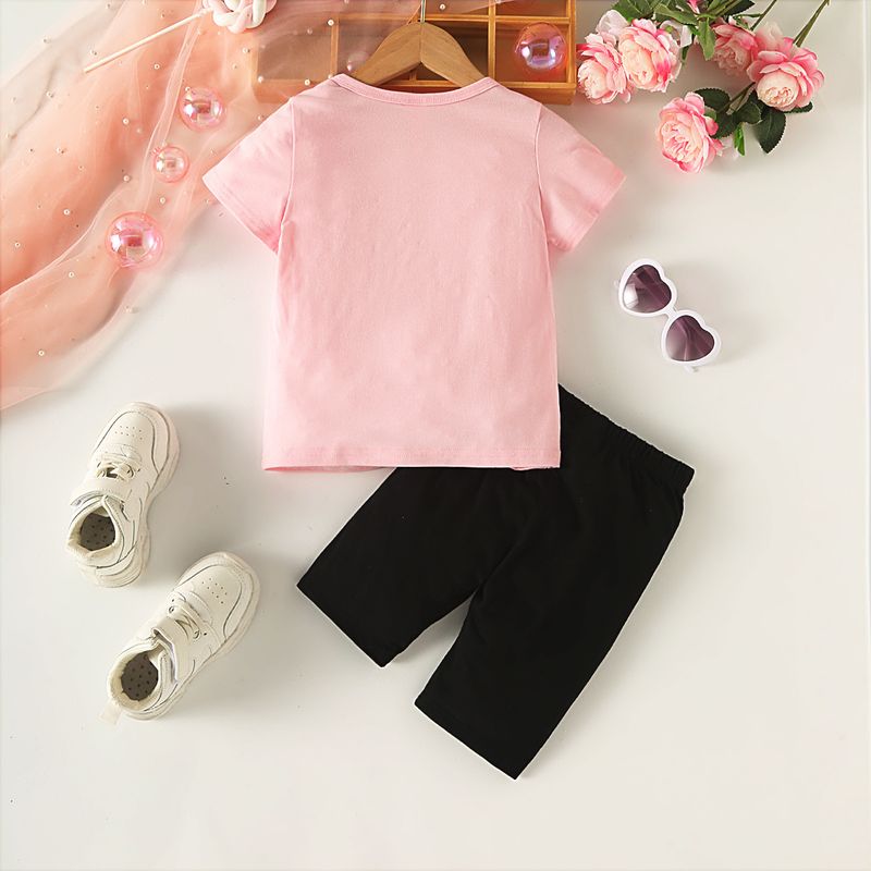 Entzückendes Kinder-Set mit kurzen Ärmeln und Shorts mit Katzen-Print – 2-teiliges Outfit aus weicher Baumwolle für Mädchen (3–8 Jahre, 100–140 cm)_voghion.com