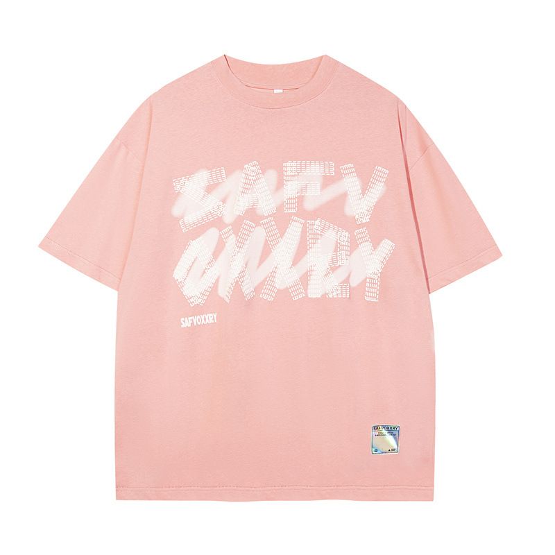 Herrenbekleidung Sommer New National Tide Campus Style Mehrfarbiger Buchstabendruck Kurzarm Jugend Beliebtes T-Shirt Baumwolle_voghion.com