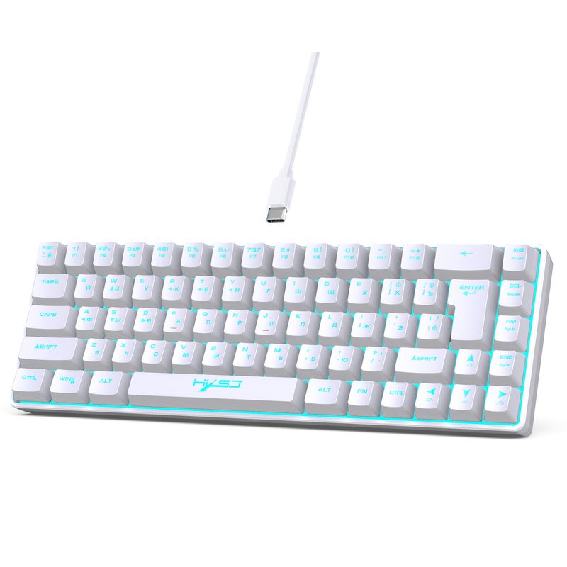 Russian 68 Keys Wired Thin Film Keyboard RGB Backlight Suitable For Gaming Office Ergonomic Design Cross Border Spot_voghion.com