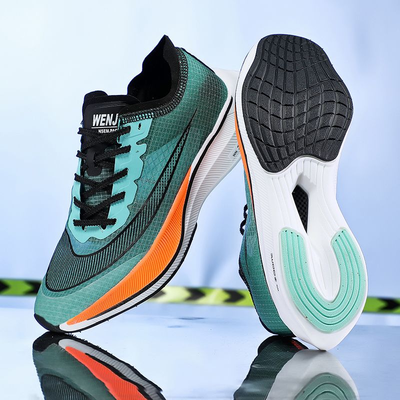 HZCL Scarpe da corsa Scarpe da ginnastica da uomo traspiranti con ritorno elastico in tessuto volante con suola morbida maratona con piastra in carbonio_voghion.com