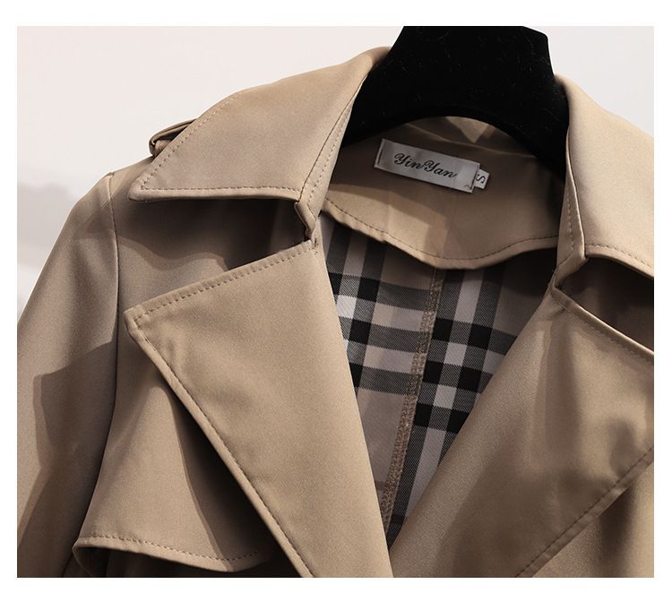 2023 Koreanischer neuer mittellanger Trenchcoat für Frauen, Frühling und Herbst, zierlicher Mantel im britischen Stil_voghion.com