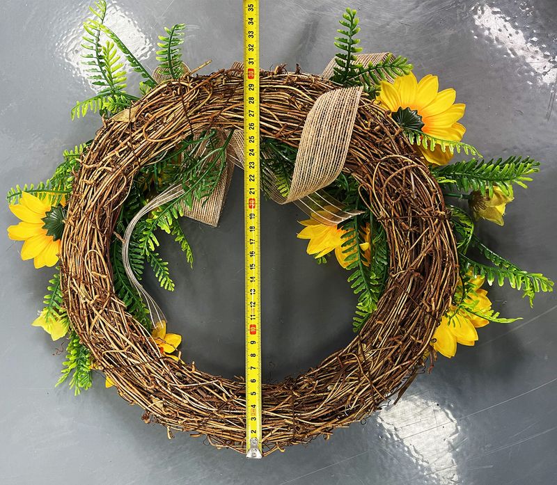 Grenzüberschreitender neuer Sonnenblumenkranz Herbst Rattankranz Wandbehang Sonnenblumenkranz Türanhänger_voghion.com