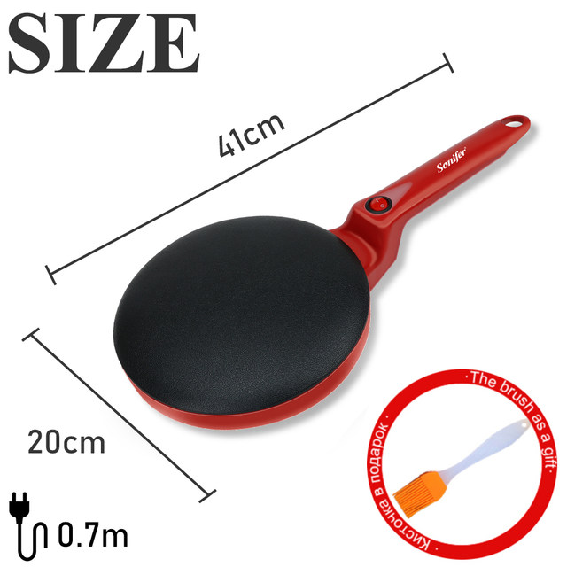 Elektrischer Crêpe-Maker, Pizza-Pfannkuchen-Maschine, antihaftbeschichtete Bratpfanne, Backform, Kuchenmaschine, Küchengerät, Kochutensilien Sonifer_voghion.com