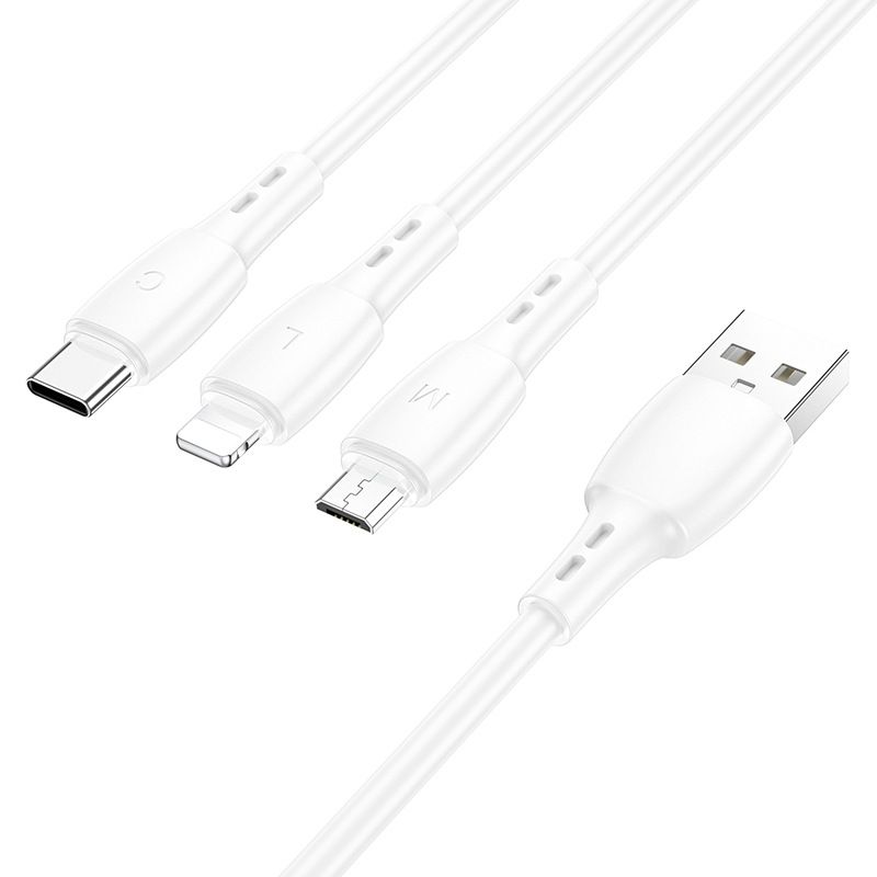 Cable de carga rápida tres en uno para festivales de música BX72, compatible con teléfonos Apple y Android TC._voghion.com